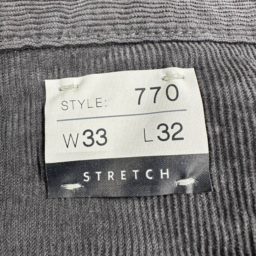 J.Crew Pants Mens 33x32 Gray 770 Stretch Corduroy Slim Straight 5 Pocket Casual - Picture 3 of 16